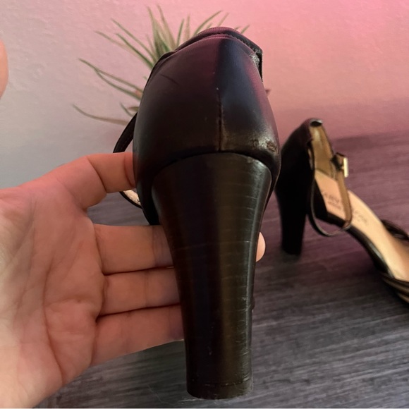 Taryn Rose Shoes Strappy Brown Gold Copper Leather Heels Womens 39 1/2